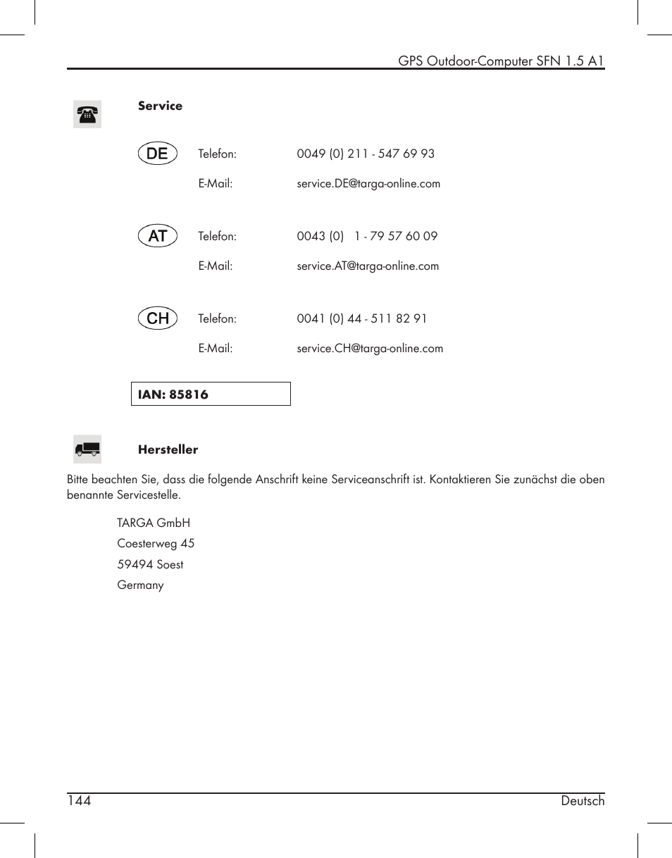 Silvercrest SFN 1.5 A1 User Manual | Page 146 / 147