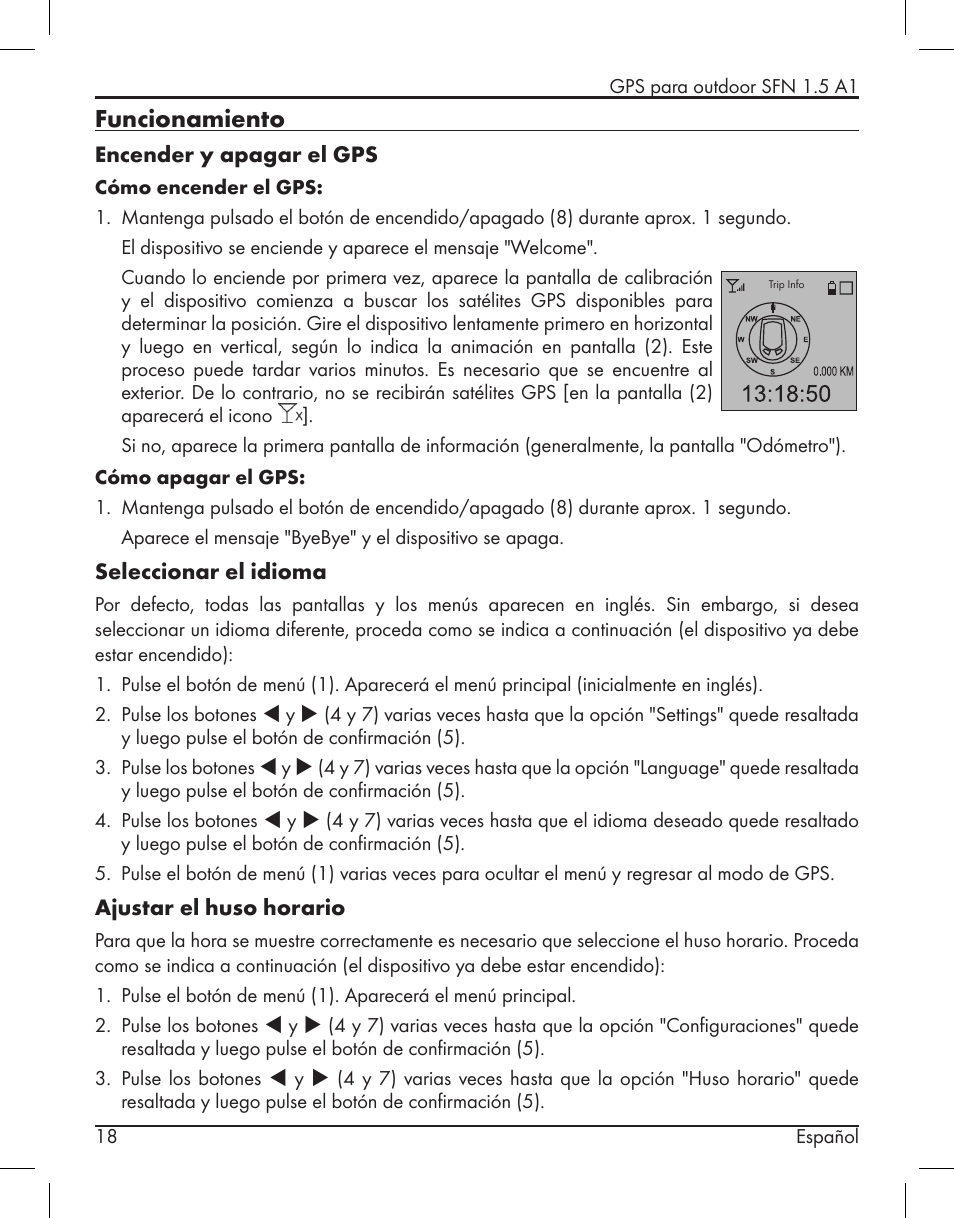 Funcionamiento | Silvercrest SFN 1.5 A1 User Manual | Page 20 / 147