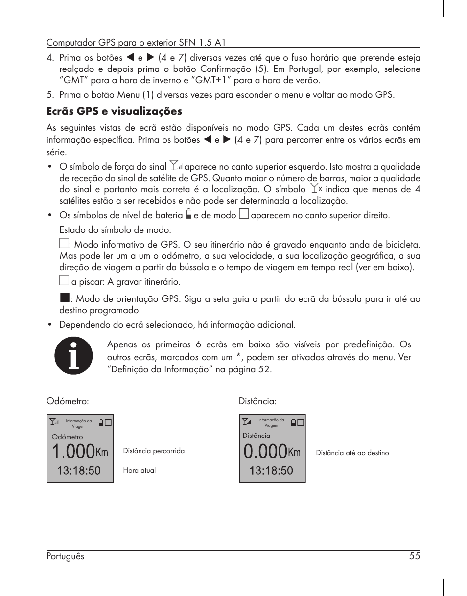 Ecrãs gps e visualizações | Silvercrest SFN 1.5 A1 User Manual | Page 57 / 147