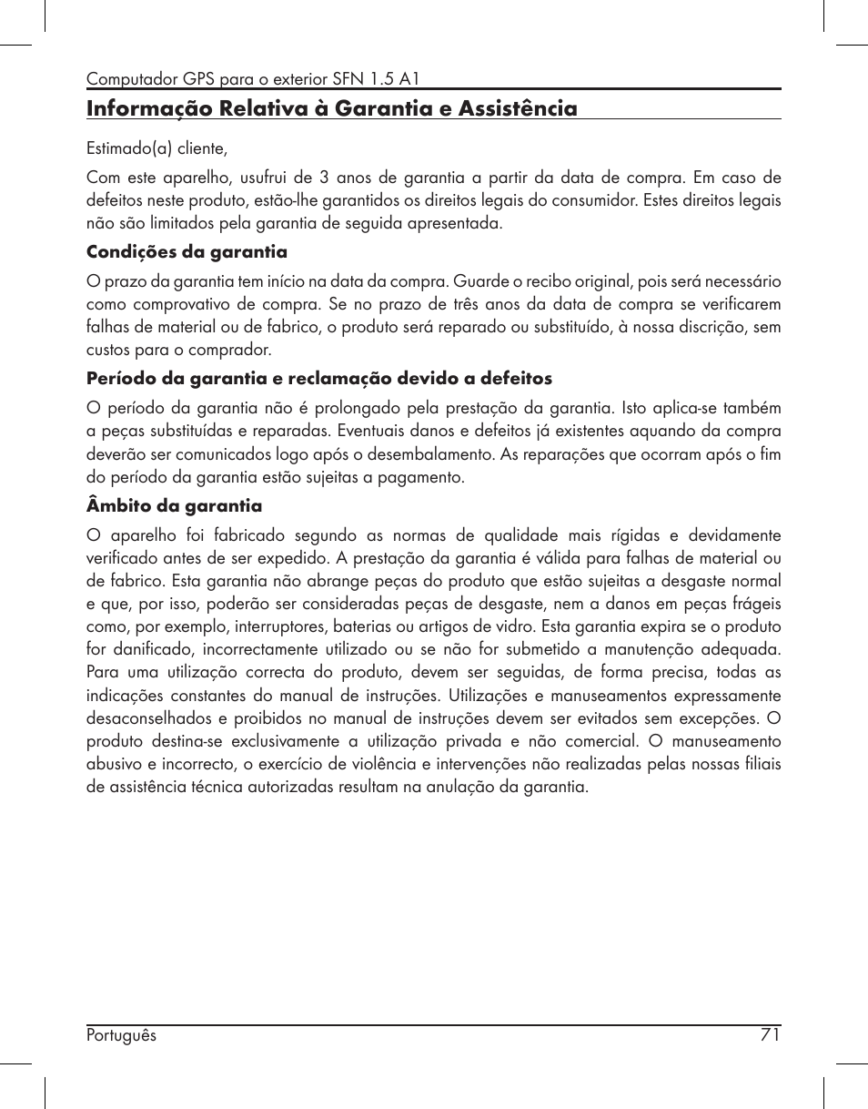 Informação relativa à garantia e assistência | Silvercrest SFN 1.5 A1 User Manual | Page 73 / 147