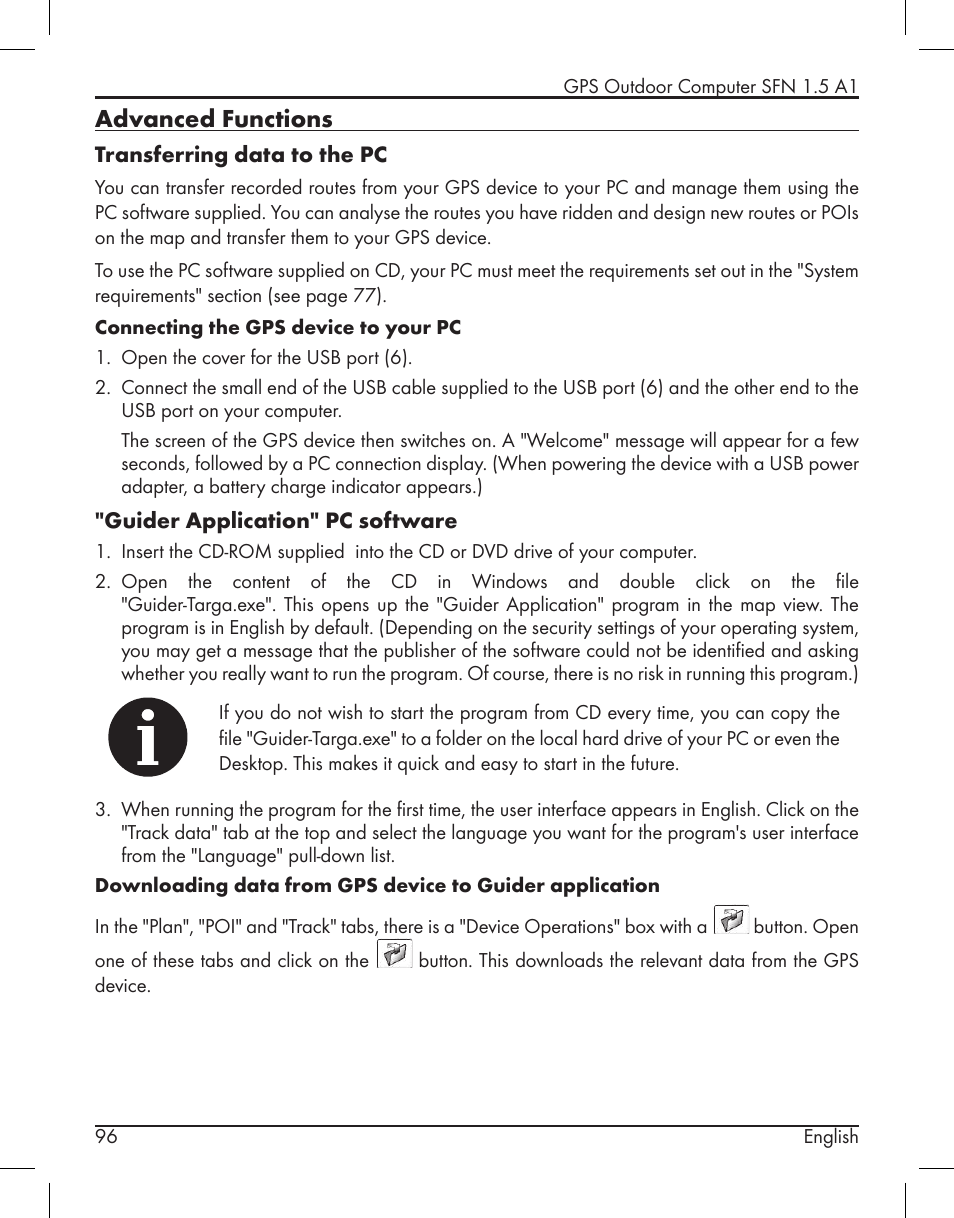 Advanced functions | Silvercrest SFN 1.5 A1 User Manual | Page 98 / 147