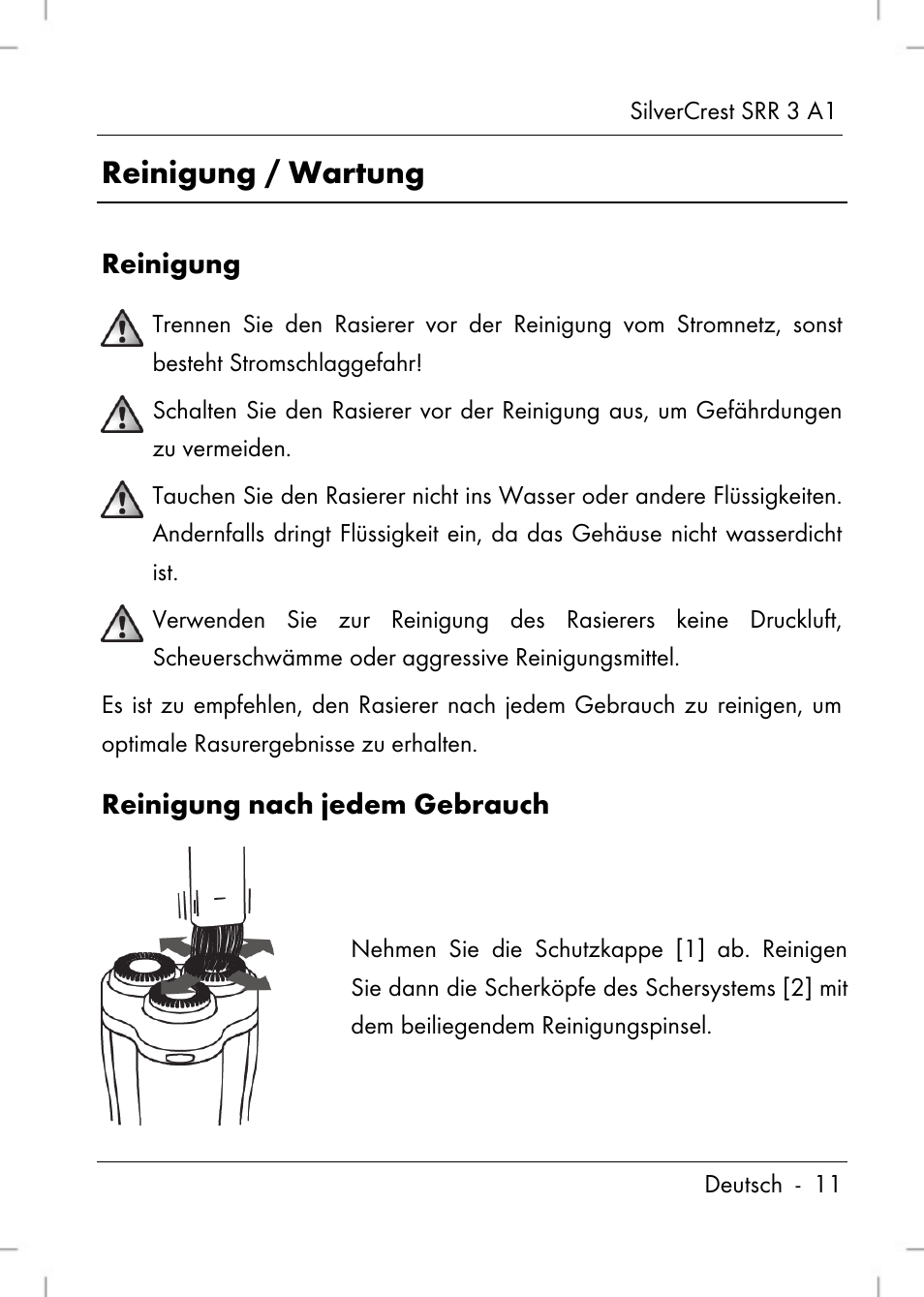 Reinigung / wartung | Silvercrest SRR 3 A1 User Manual | Page 13 / 110