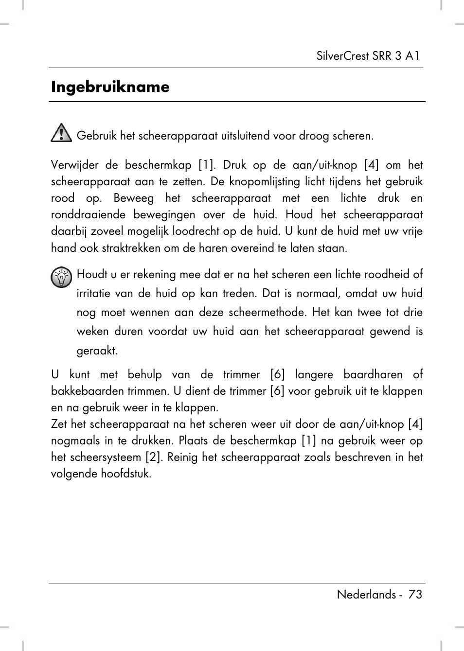 Ingebruikname | Silvercrest SRR 3 A1 User Manual | Page 75 / 110