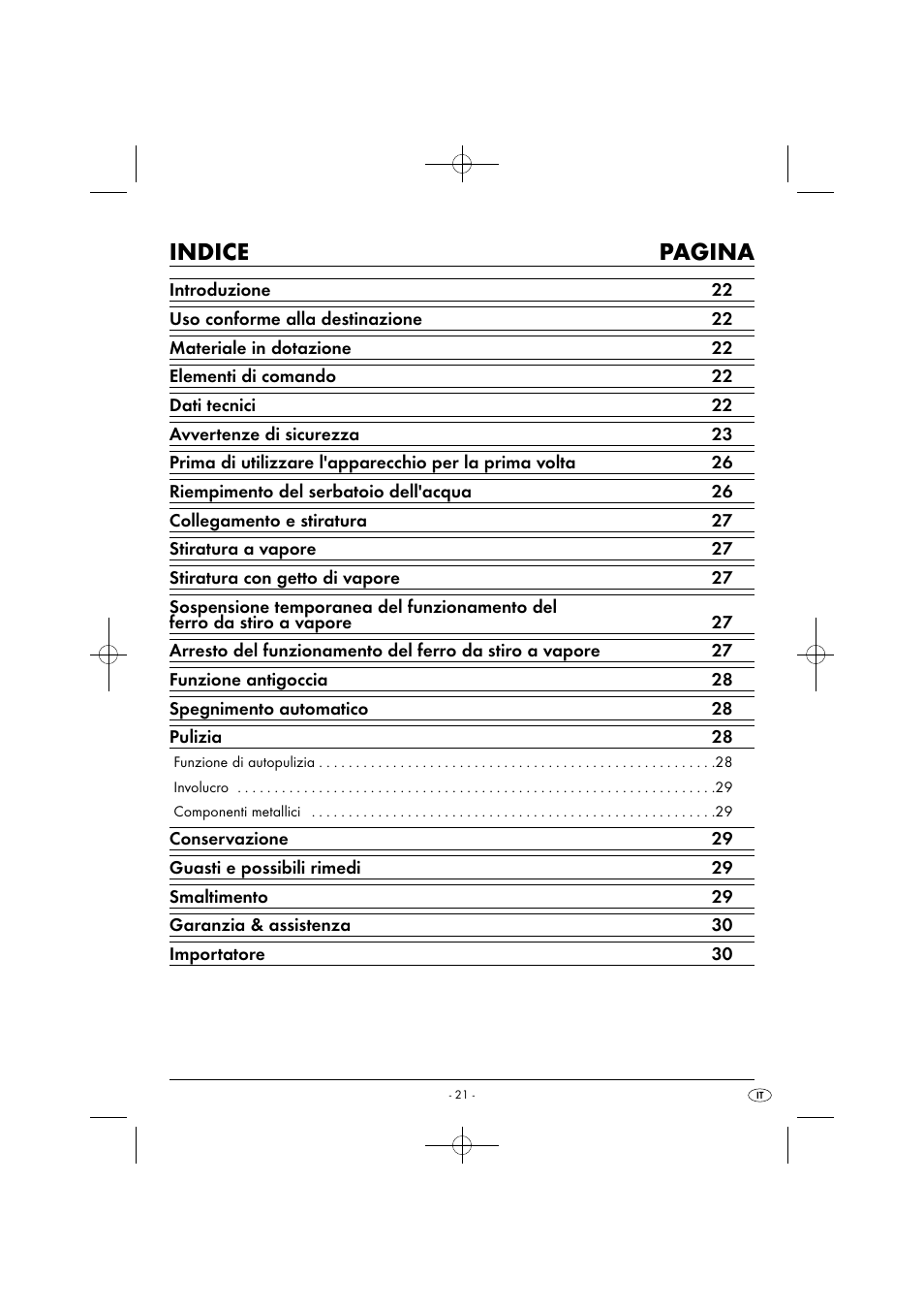 Indice pagina | Silvercrest SDB 2200 C1 User Manual | Page 24 / 44