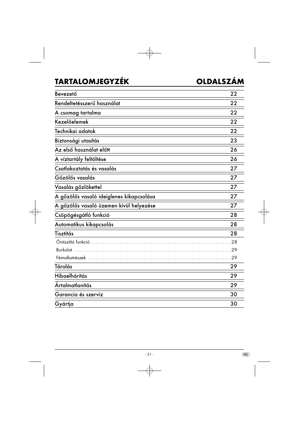Tartalomjegyzék oldalszám | Silvercrest SDB 2200 C1 User Manual | Page 24 / 74