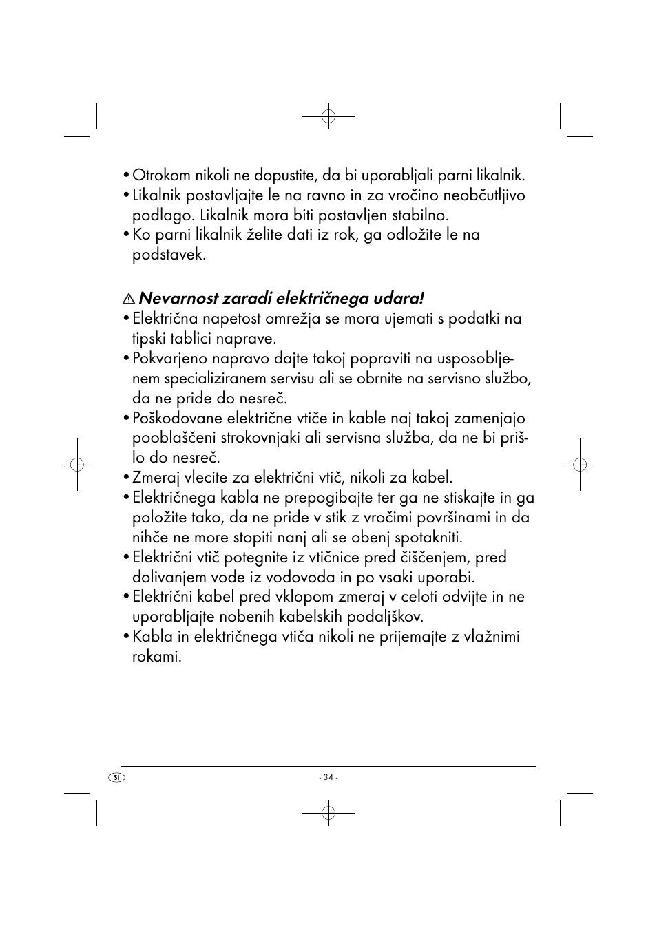 Nevarnost zaradi električnega udara | Silvercrest SDB 2200 C1 User Manual | Page 37 / 74