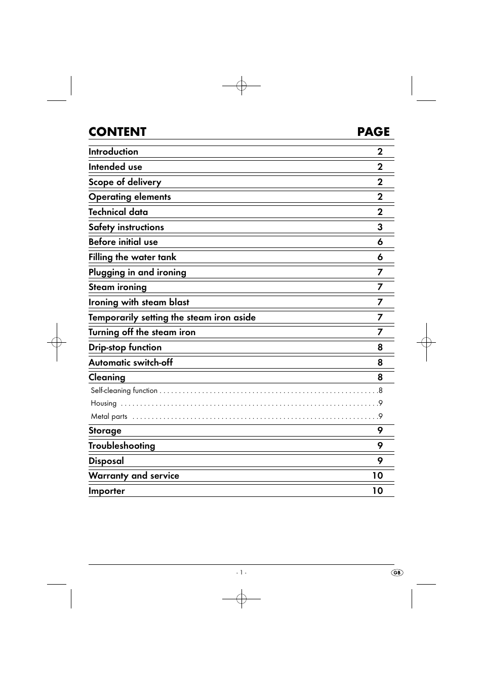 Content page | Silvercrest SDB 2200 C1 User Manual | Page 4 / 74