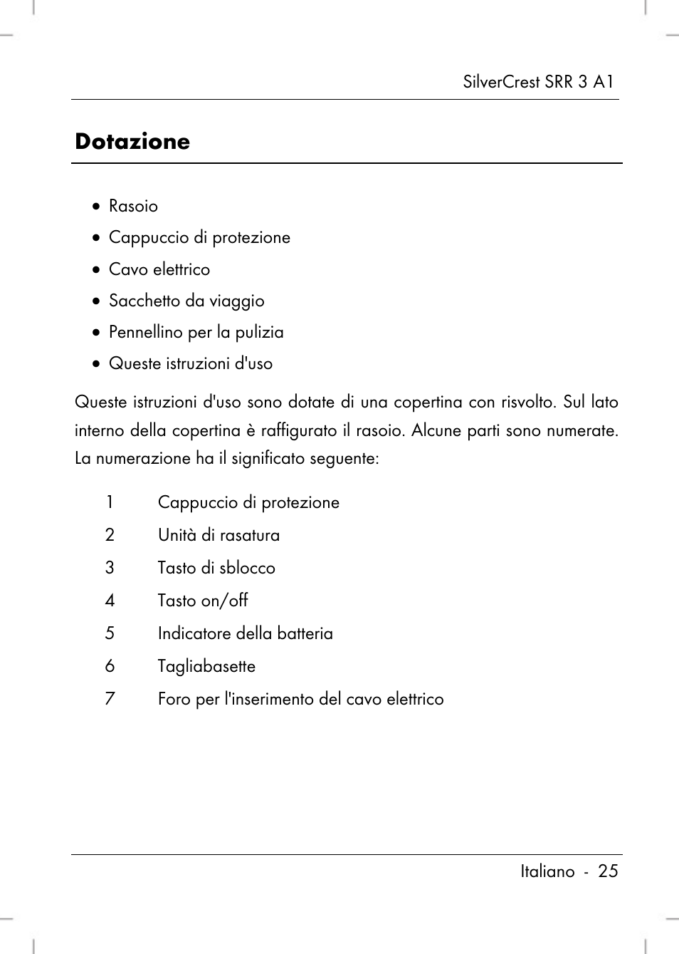 Dotazione | Silvercrest SRR 3 A1 User Manual | Page 27 / 110
