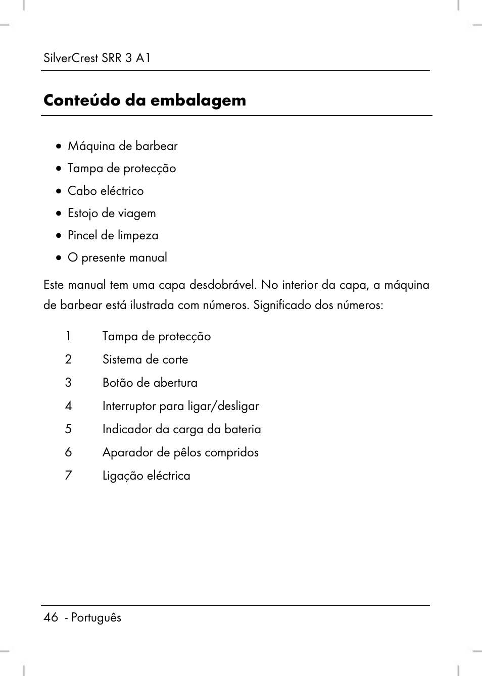 Conteúdo da embalagem | Silvercrest SRR 3 A1 User Manual | Page 48 / 110