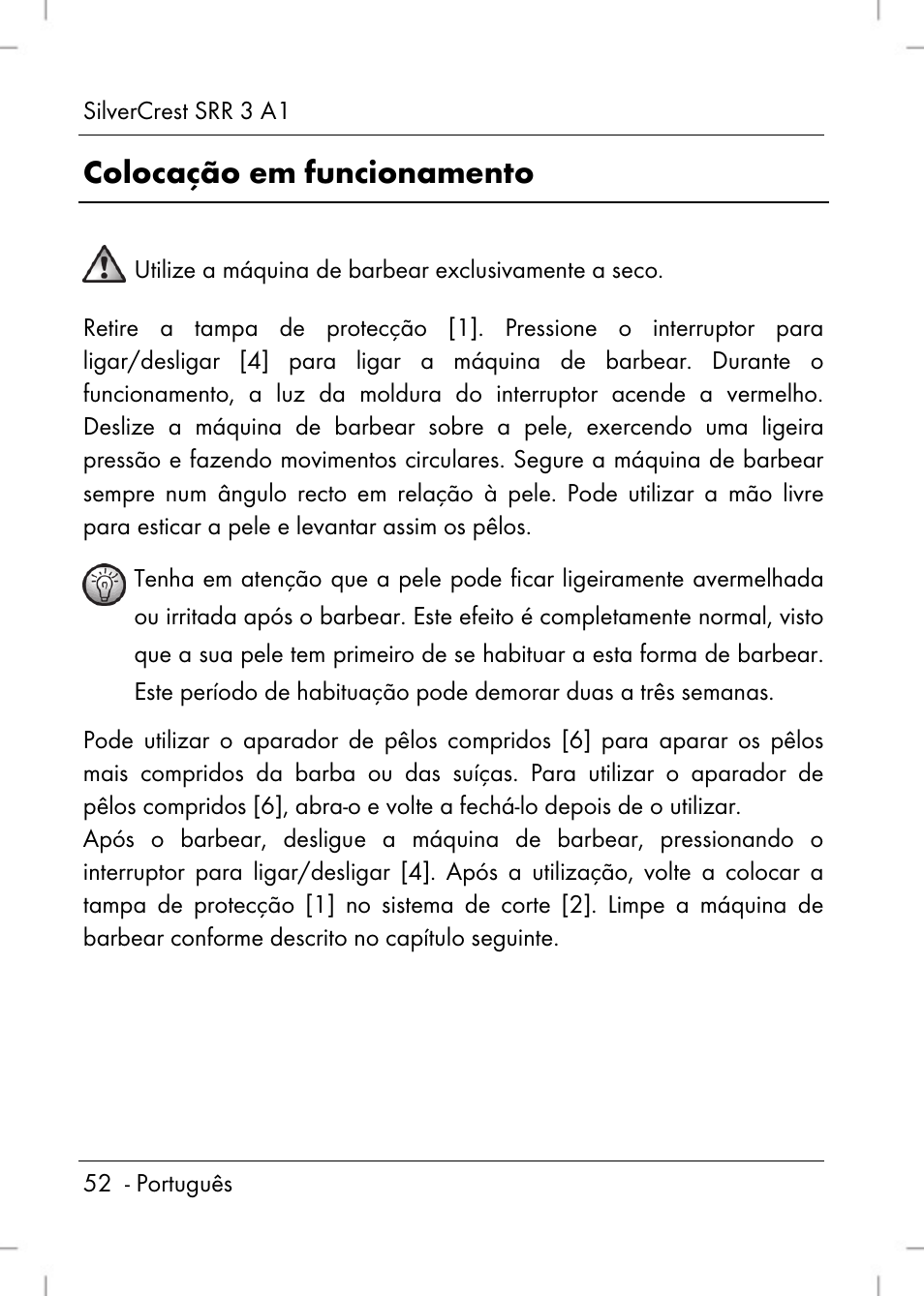Colocação em funcionamento | Silvercrest SRR 3 A1 User Manual | Page 54 / 110