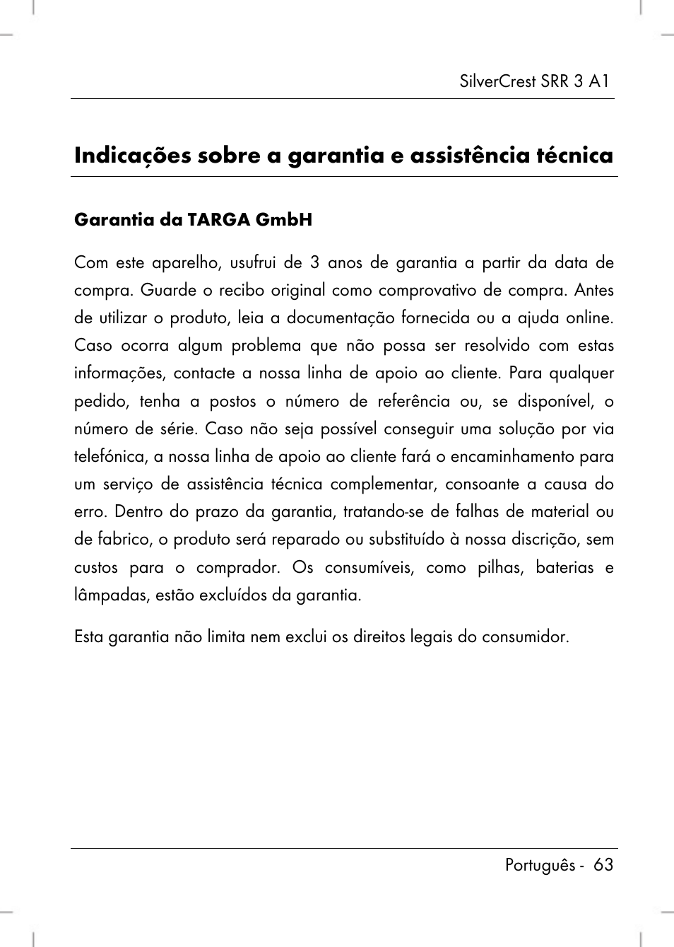 Indicações sobre a garantia e assistência técnica | Silvercrest SRR 3 A1 User Manual | Page 65 / 110