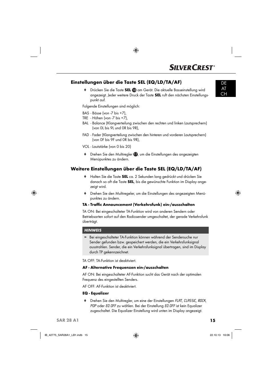 Silvercrest SAR 28 A1 User Manual | Page 19 / 145