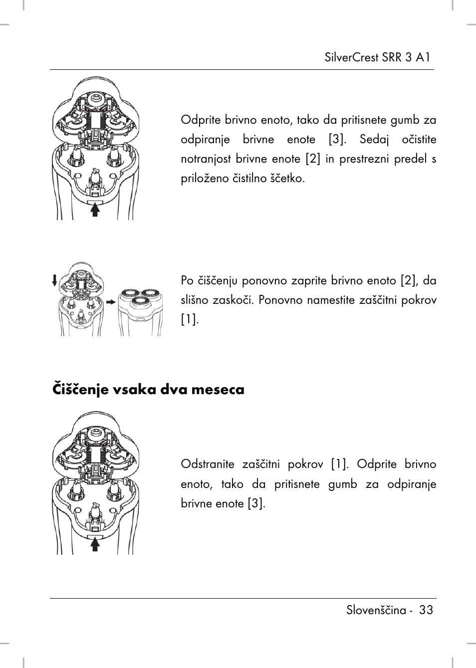 Čiščenje vsaka dva meseca | Silvercrest SRR 3 A1 User Manual | Page 35 / 110
