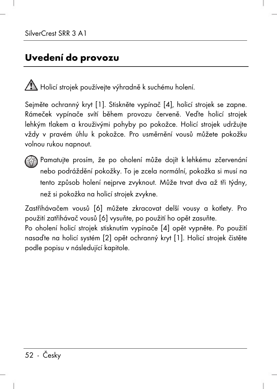 Uvedení do provozu | Silvercrest SRR 3 A1 User Manual | Page 54 / 110