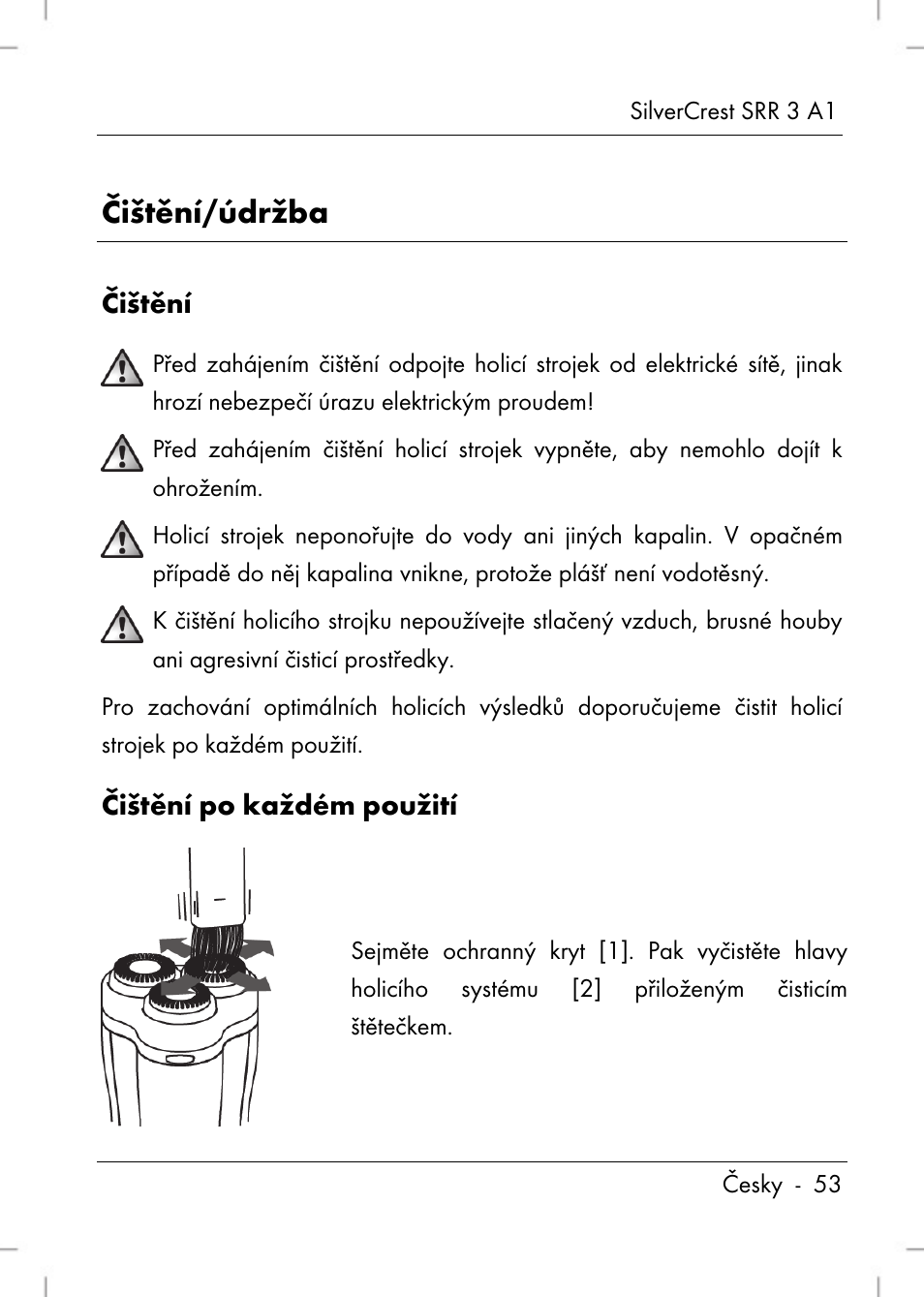 Čištění/údržba | Silvercrest SRR 3 A1 User Manual | Page 55 / 110