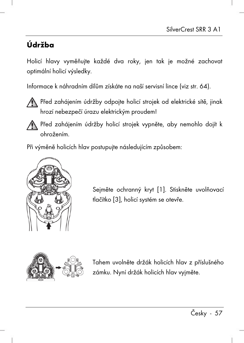 Údržba | Silvercrest SRR 3 A1 User Manual | Page 59 / 110