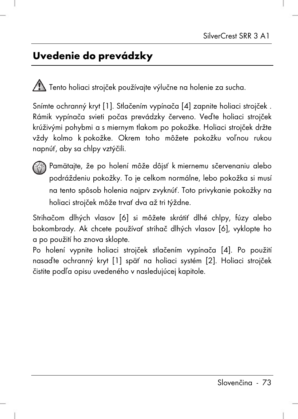 Uvedenie do prevádzky | Silvercrest SRR 3 A1 User Manual | Page 75 / 110