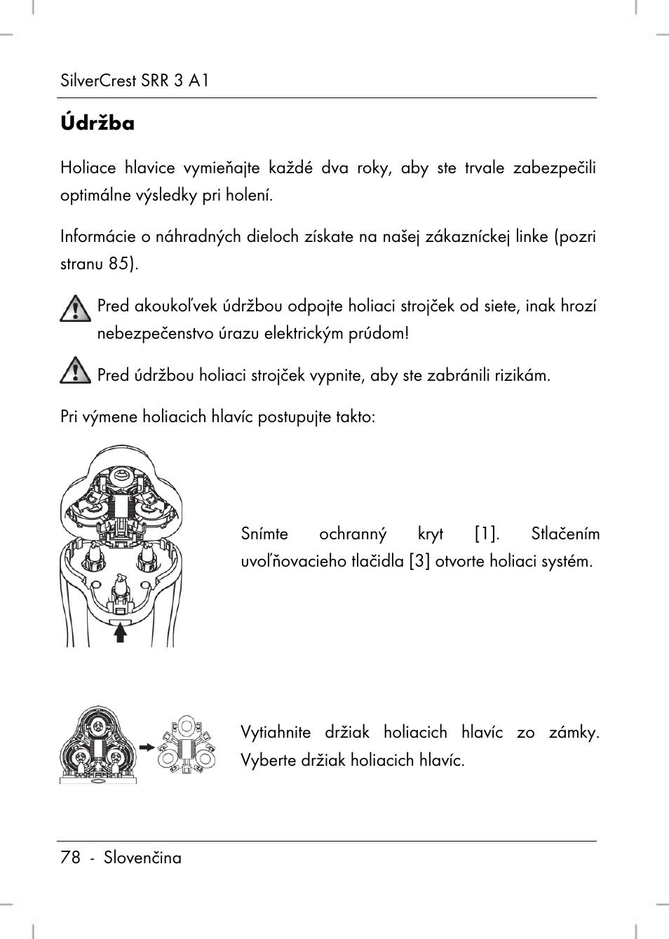 Údržba | Silvercrest SRR 3 A1 User Manual | Page 80 / 110