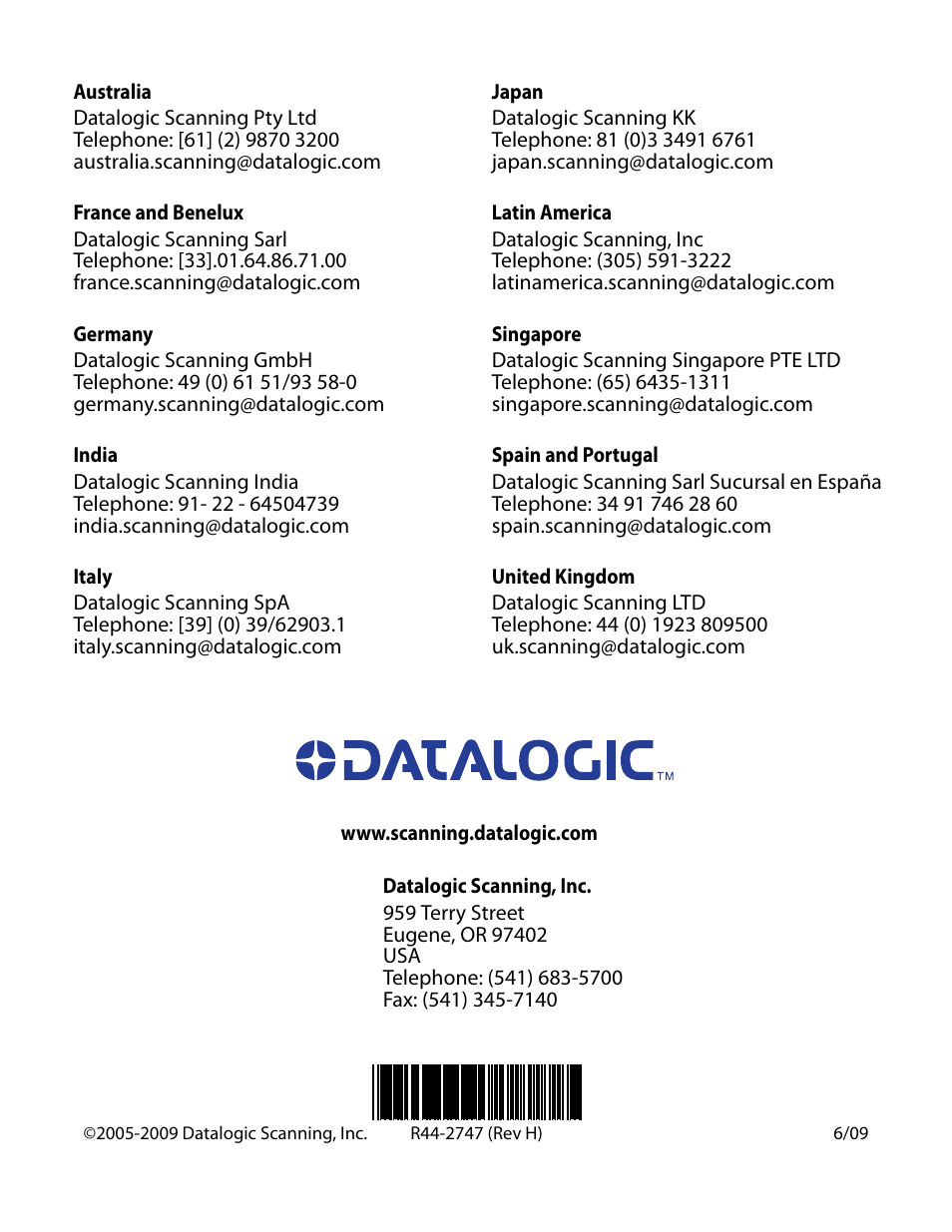 Datalogic Scanning 1000I User Manual | Page 176 / 176