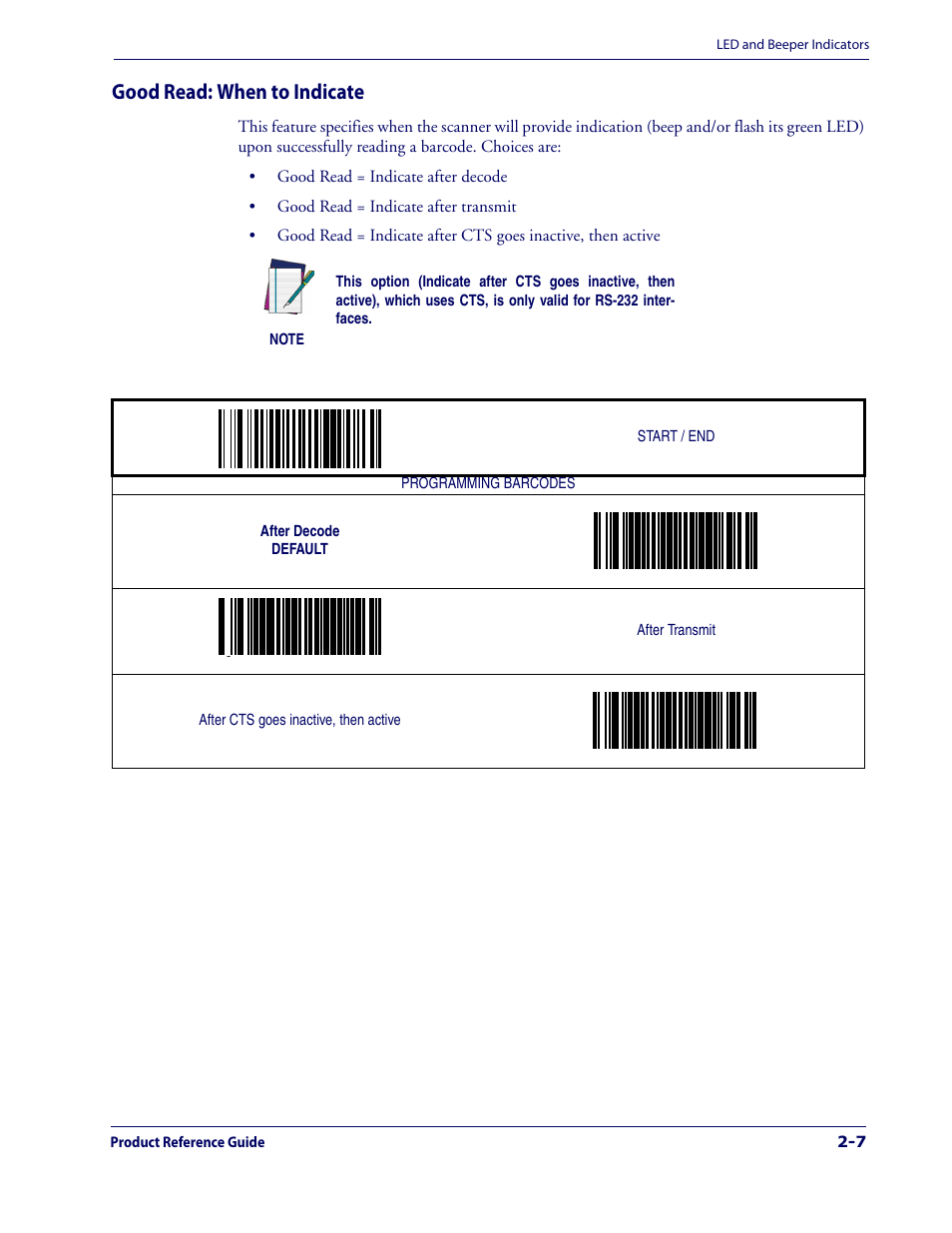 Good read: when to indicate, Good read: when to indicate -7 | Datalogic Scanning 1000I User Manual | Page 19 / 176