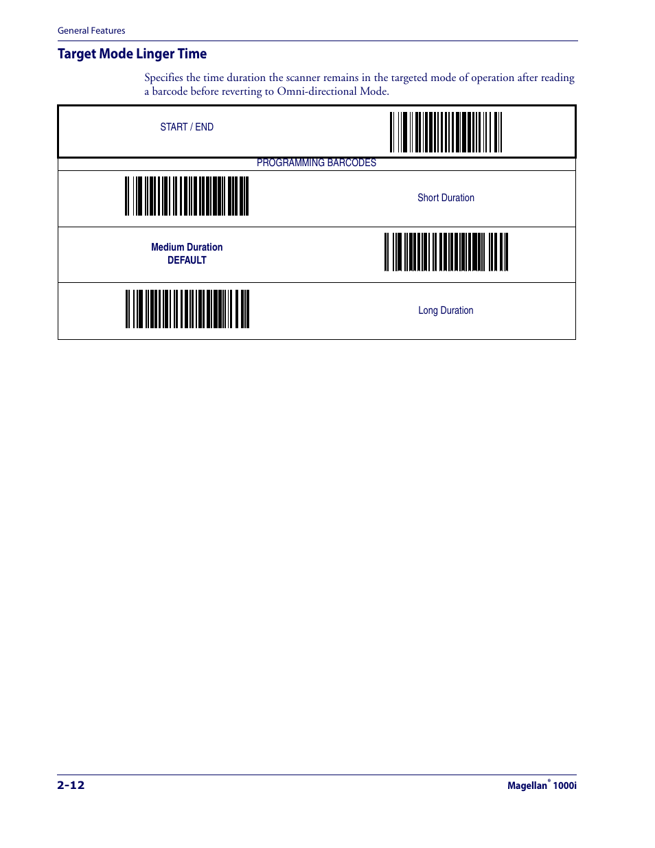 Target mode linger time, Target mode linger time -12 | Datalogic Scanning 1000I User Manual | Page 24 / 176