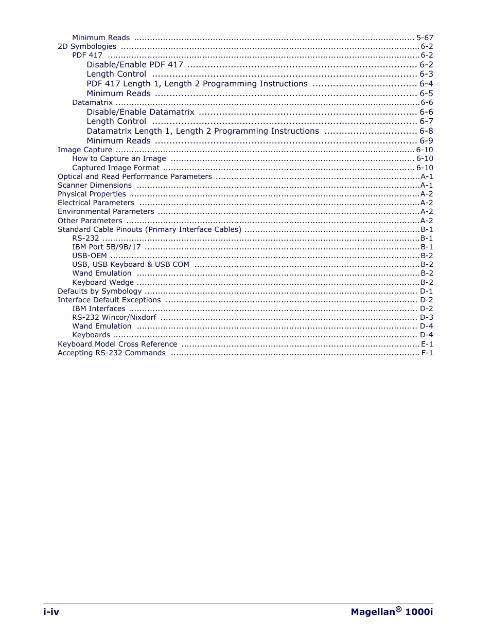 Datalogic Scanning 1000I User Manual | Page 6 / 176