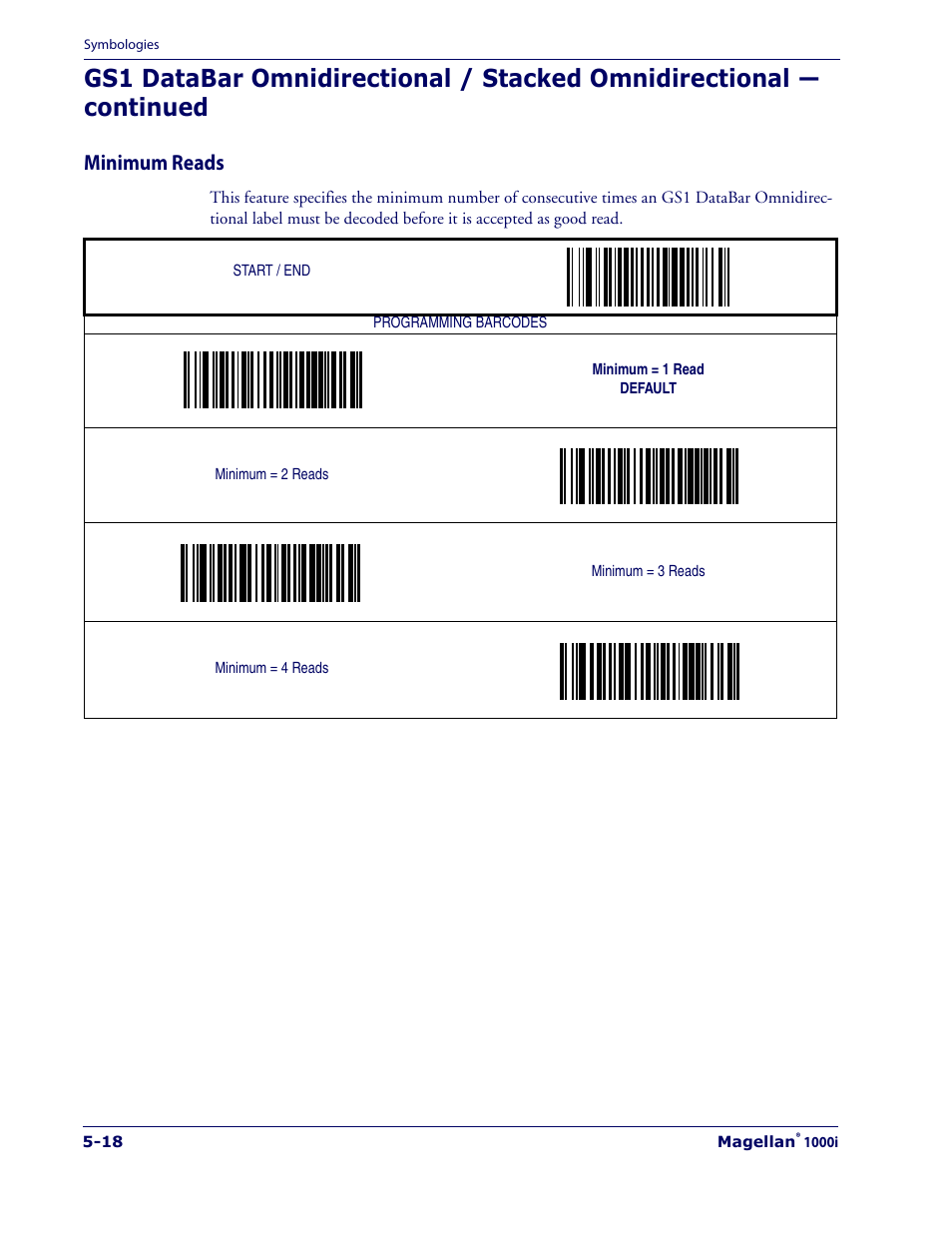 Minimum reads, Minimum reads -18 | Datalogic Scanning 1000I User Manual | Page 94 / 176