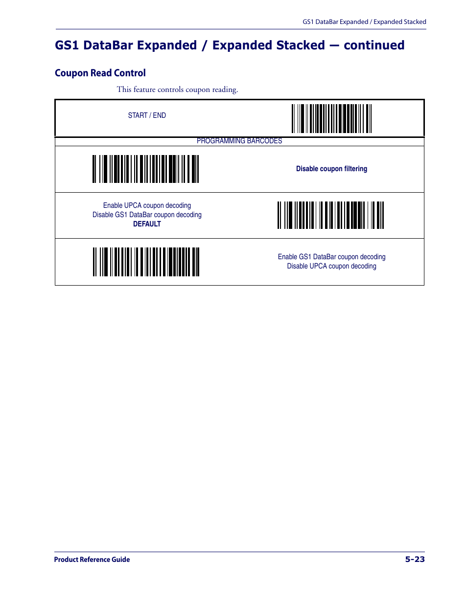 Coupon read control, Coupon read control -23 | Datalogic Scanning 1000I User Manual | Page 99 / 176