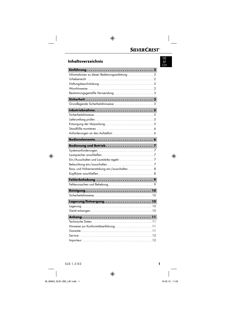 Silvercrest SLB 1.2 B2 User Manual | Page 4 / 64
