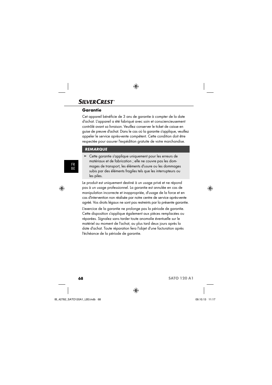 Garantie | Silvercrest SATO 120 A1 User Manual | Page 71 / 101