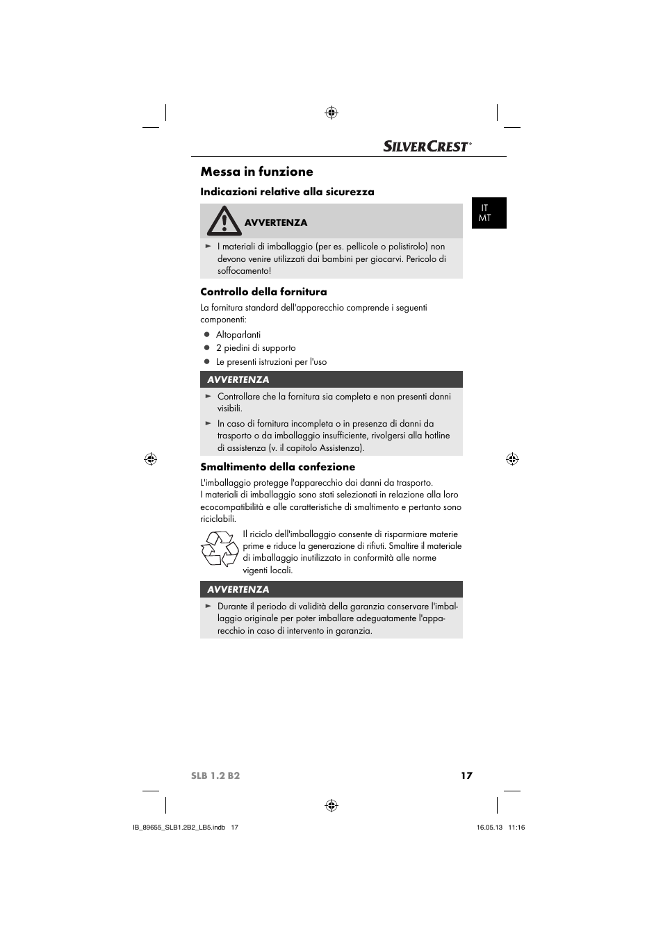 Messa in funzione | Silvercrest SLB 1.2 B2 User Manual | Page 20 / 64