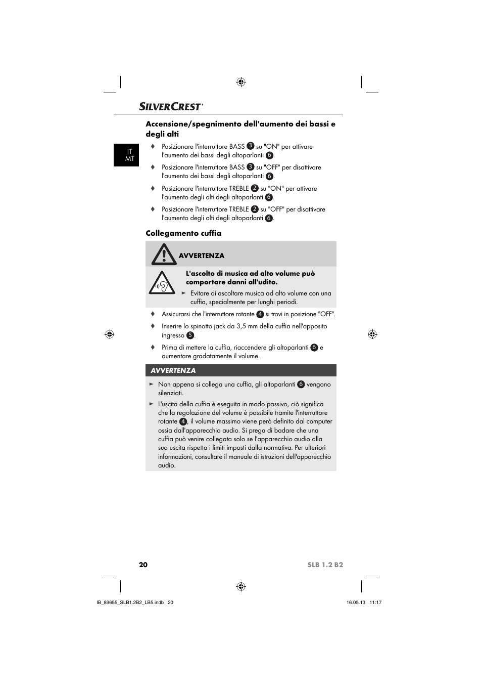Collegamento cuﬃ a | Silvercrest SLB 1.2 B2 User Manual | Page 23 / 64
