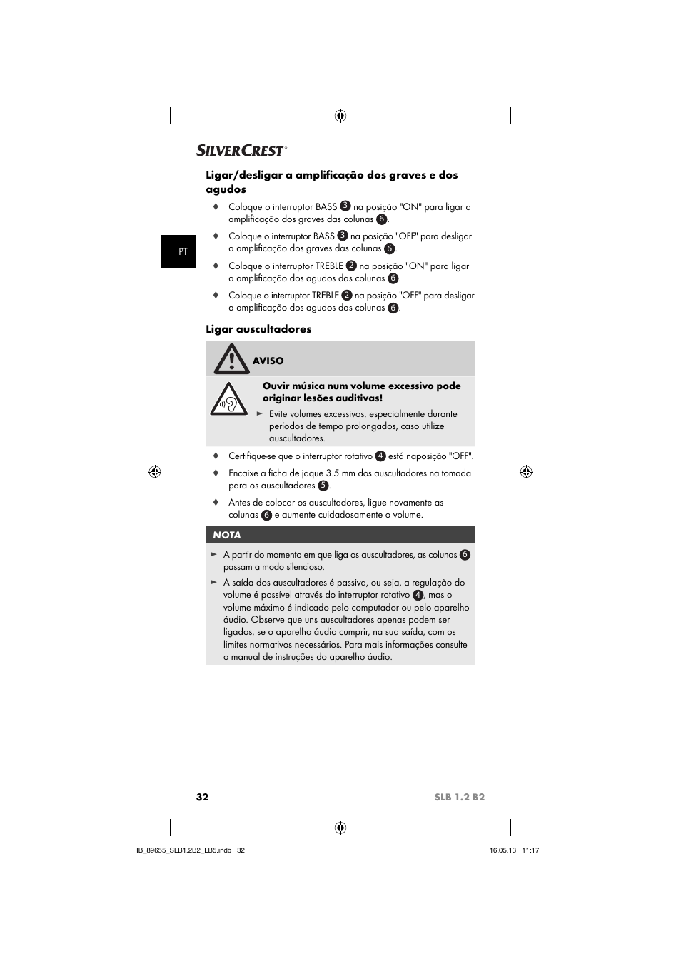 Ligar auscultadores | Silvercrest SLB 1.2 B2 User Manual | Page 35 / 64