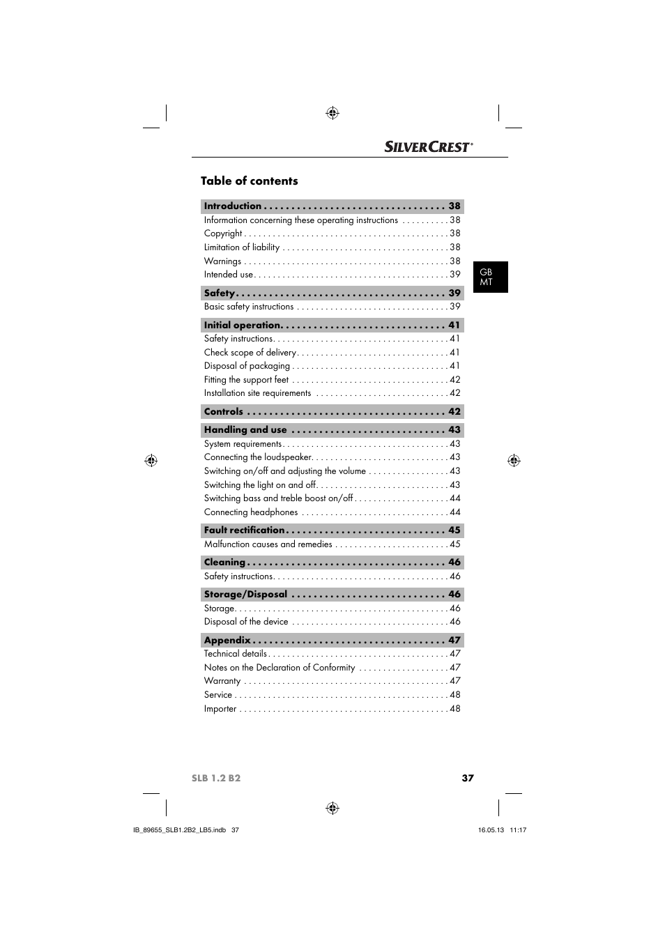 Silvercrest SLB 1.2 B2 User Manual | Page 40 / 64