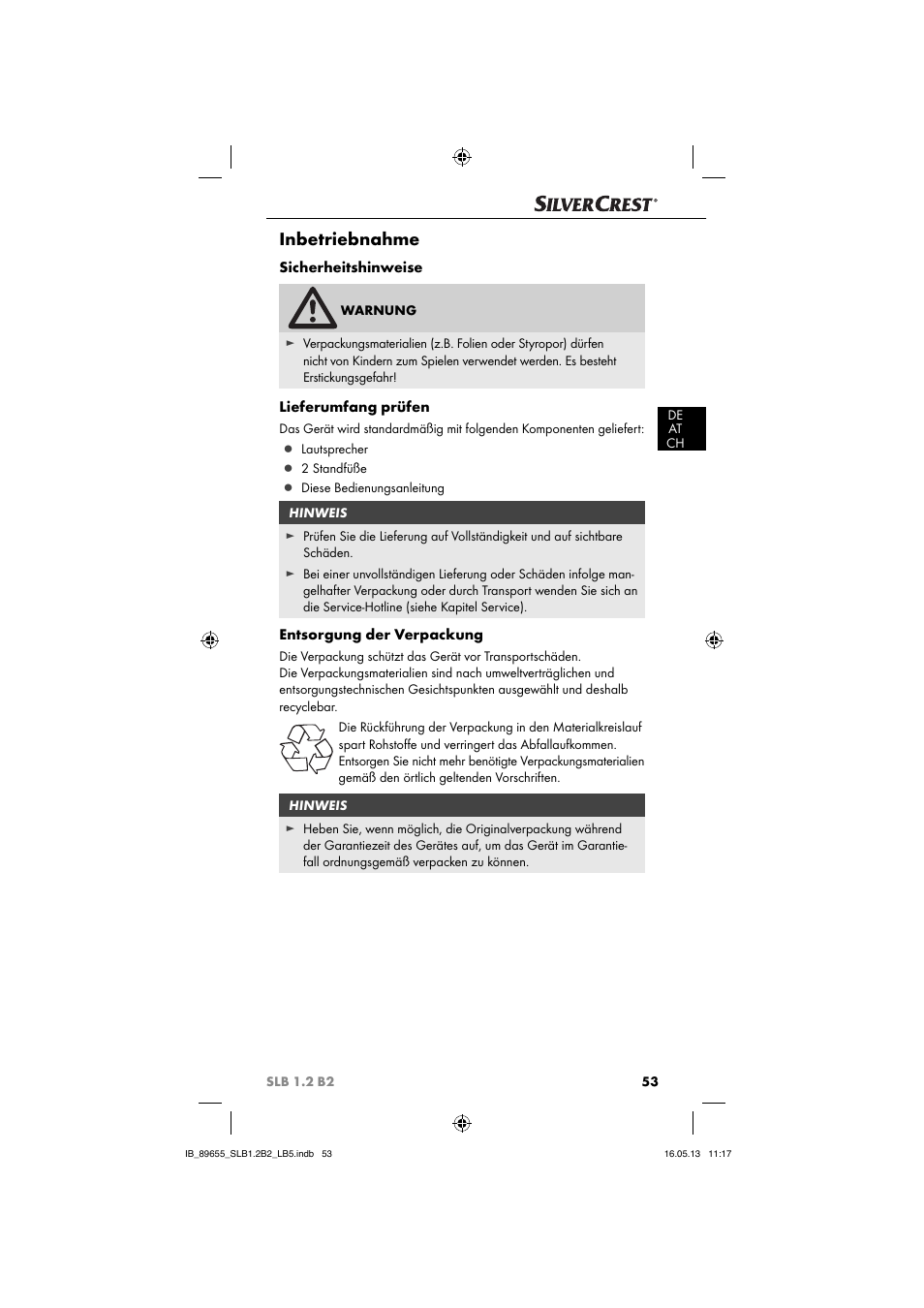 Inbetriebnahme | Silvercrest SLB 1.2 B2 User Manual | Page 56 / 64