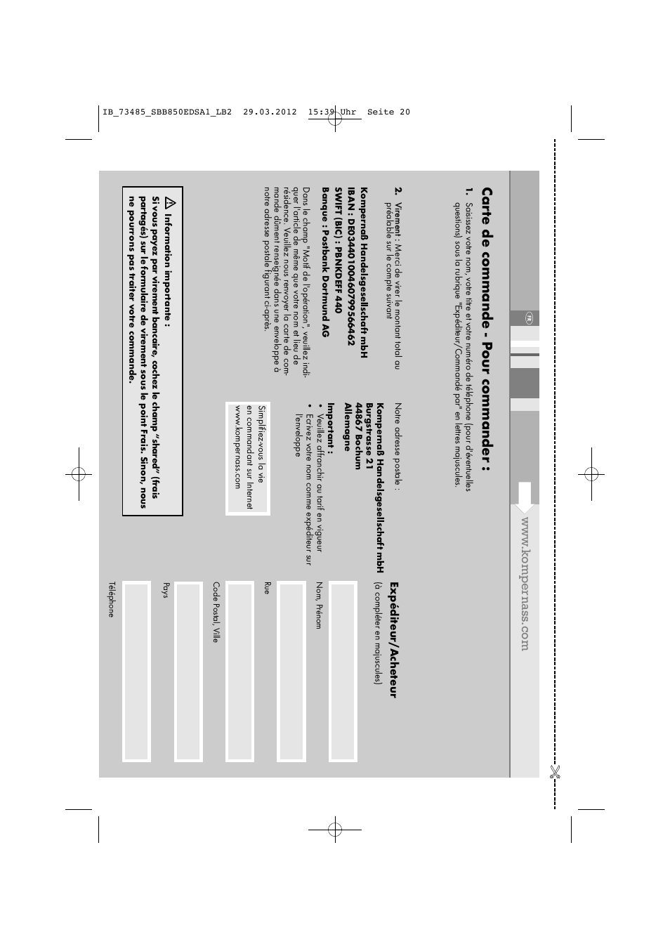 Car te de commande - p our commander | Silvercrest SBB 850 EDS A1 User Manual | Page 22 / 66