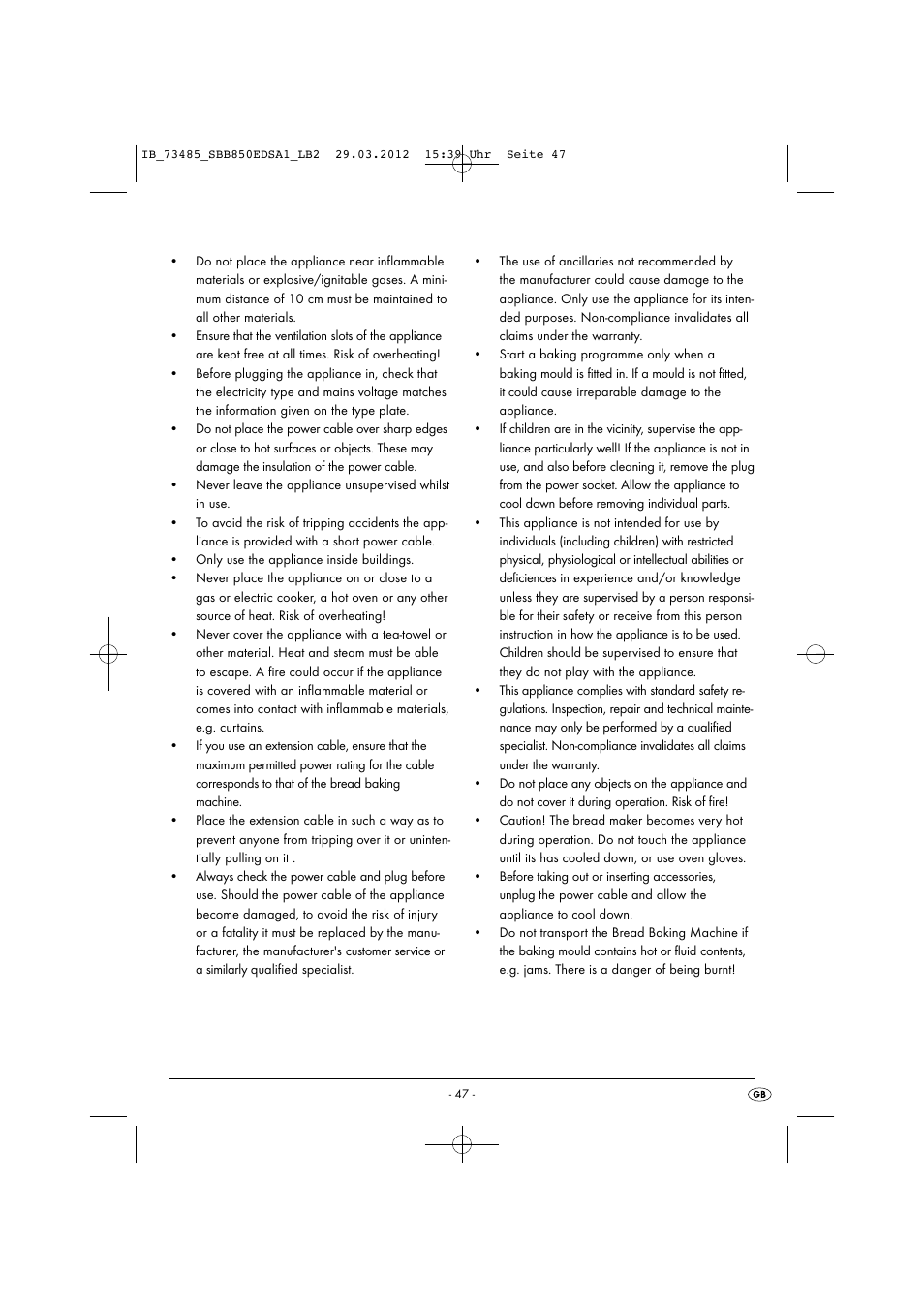 Silvercrest SBB 850 EDS A1 User Manual | Page 49 / 66