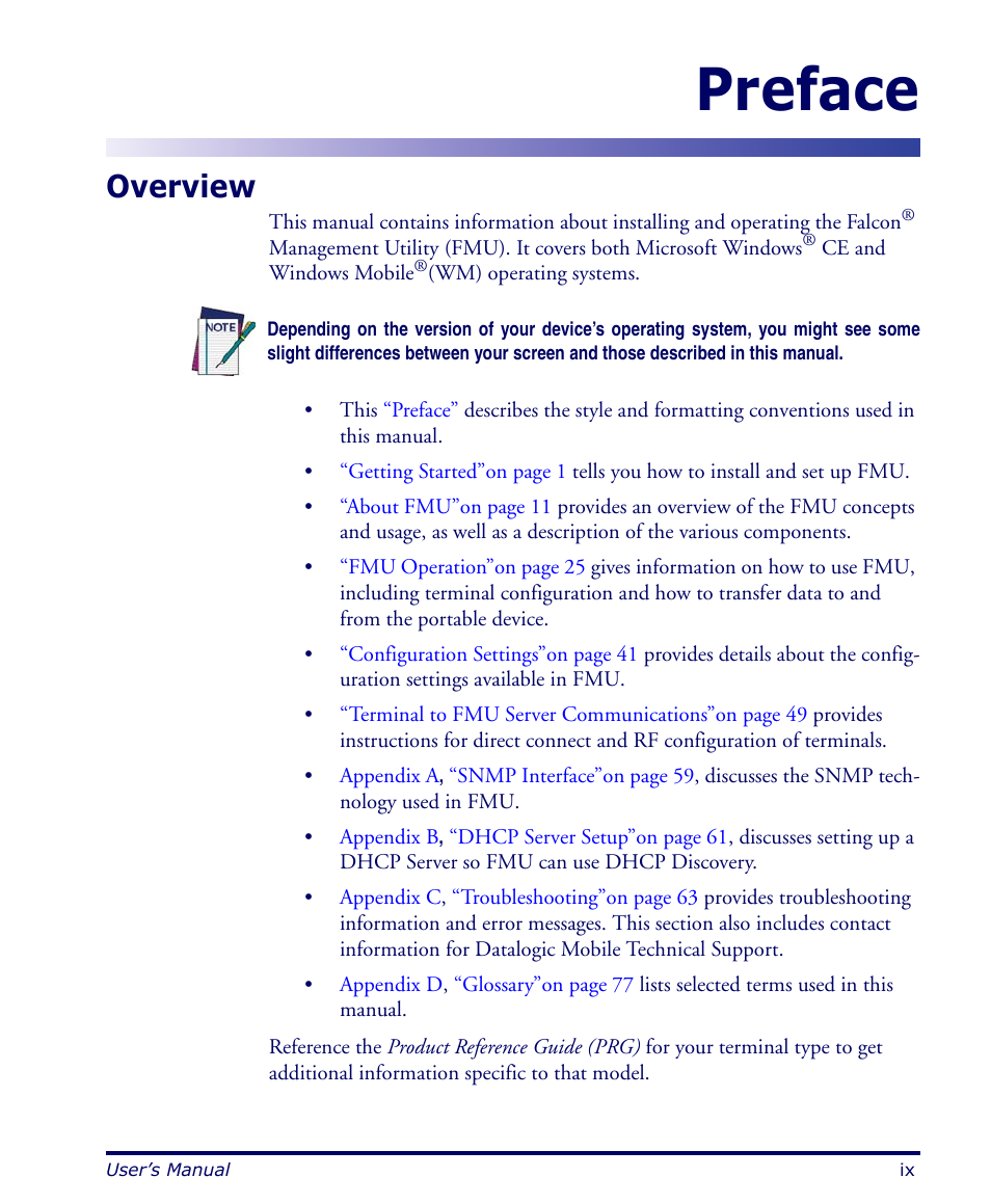 Preface, Overview | Datalogic Scanning PDA User Manual | Page 11 / 100