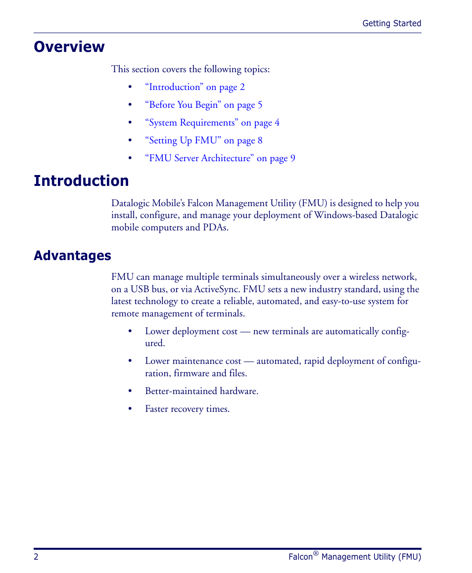 Overview, Introduction, Advantages | Overview introduction | Datalogic Scanning PDA User Manual | Page 14 / 100