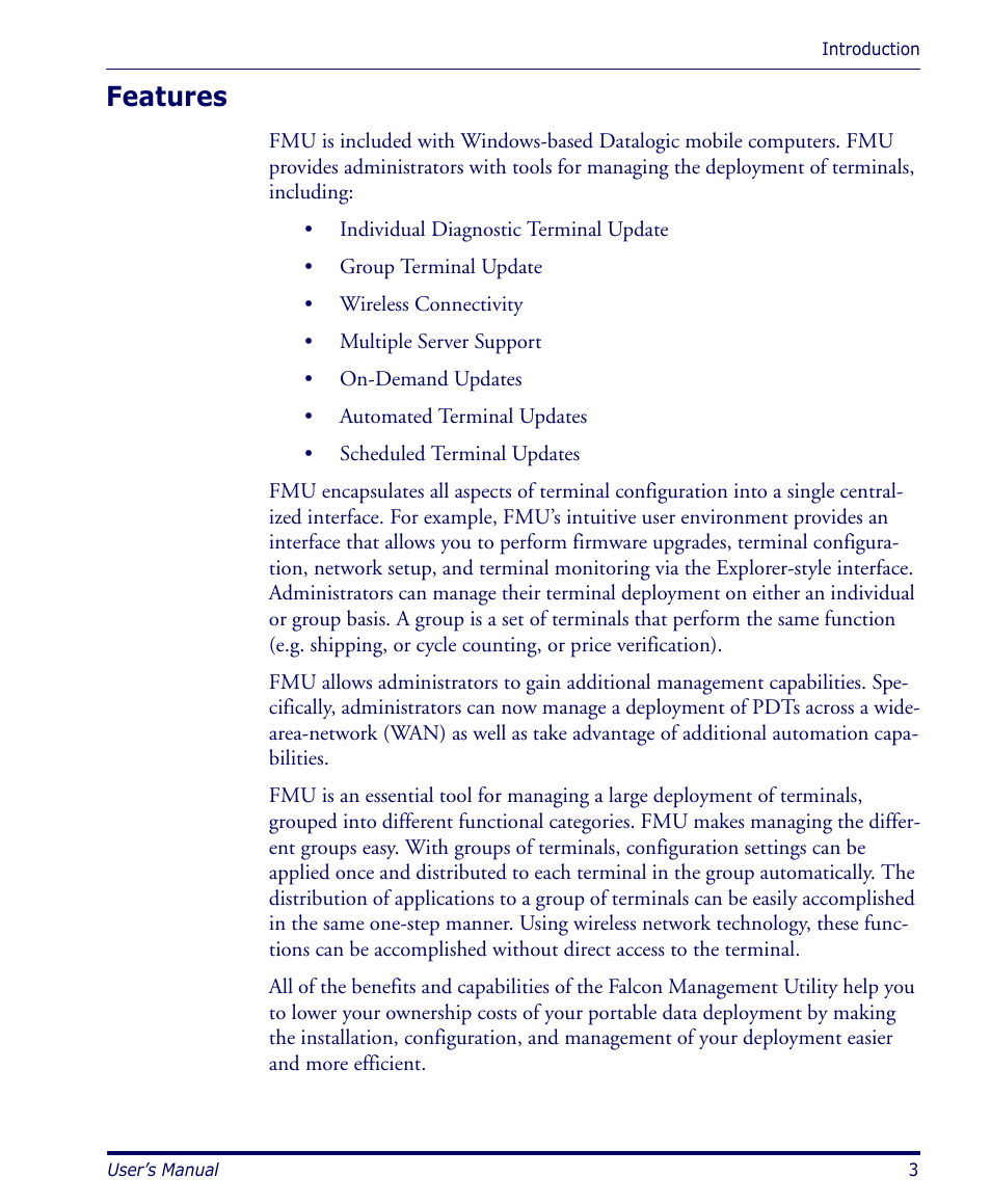 Features | Datalogic Scanning PDA User Manual | Page 15 / 100