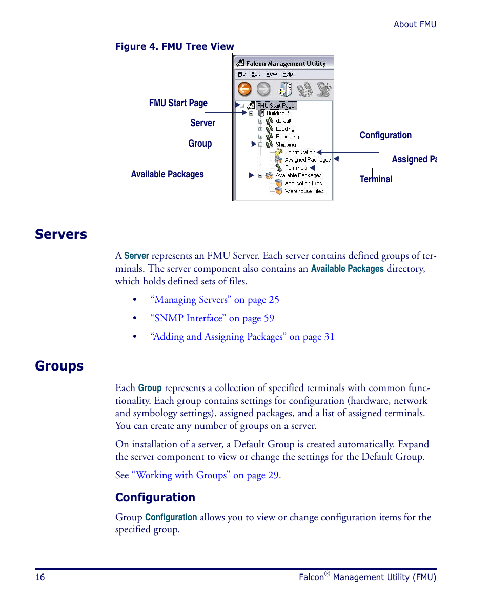 Servers, Groups, Configuration | Servers groups | Datalogic Scanning PDA User Manual | Page 28 / 100