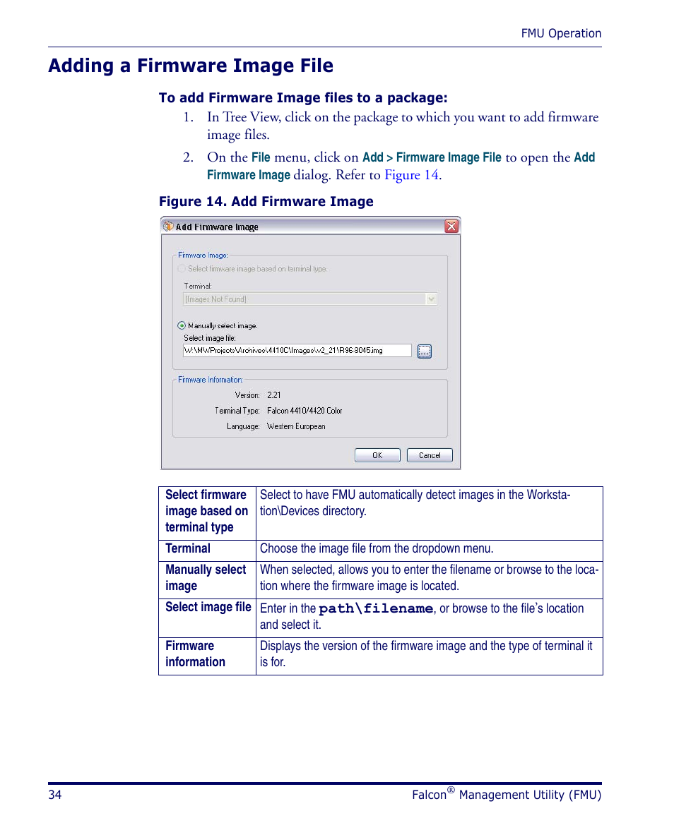 Adding a firmware image file | Datalogic Scanning PDA User Manual | Page 46 / 100