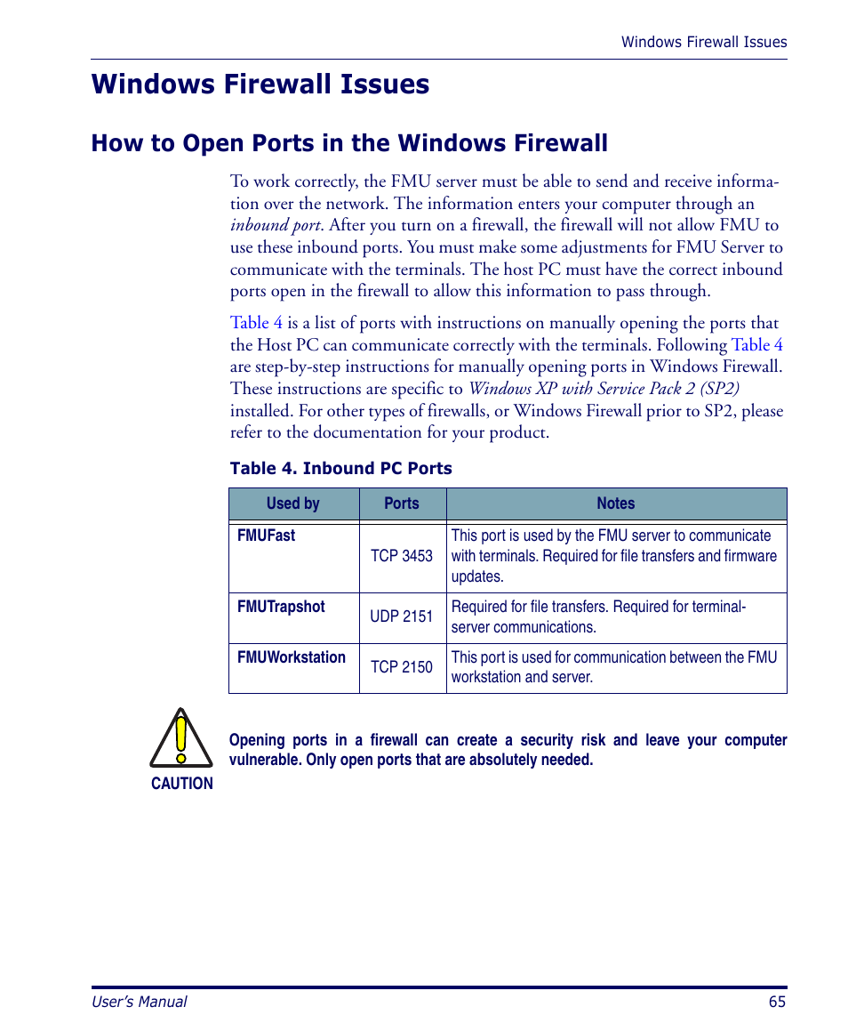 Windows firewall issues, How to open ports in the windows firewall | Datalogic Scanning PDA User Manual | Page 77 / 100