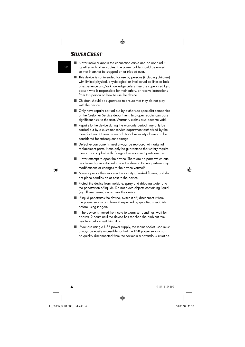 Silvercrest SLB 1.2 B2 User Manual | Page 7 / 40