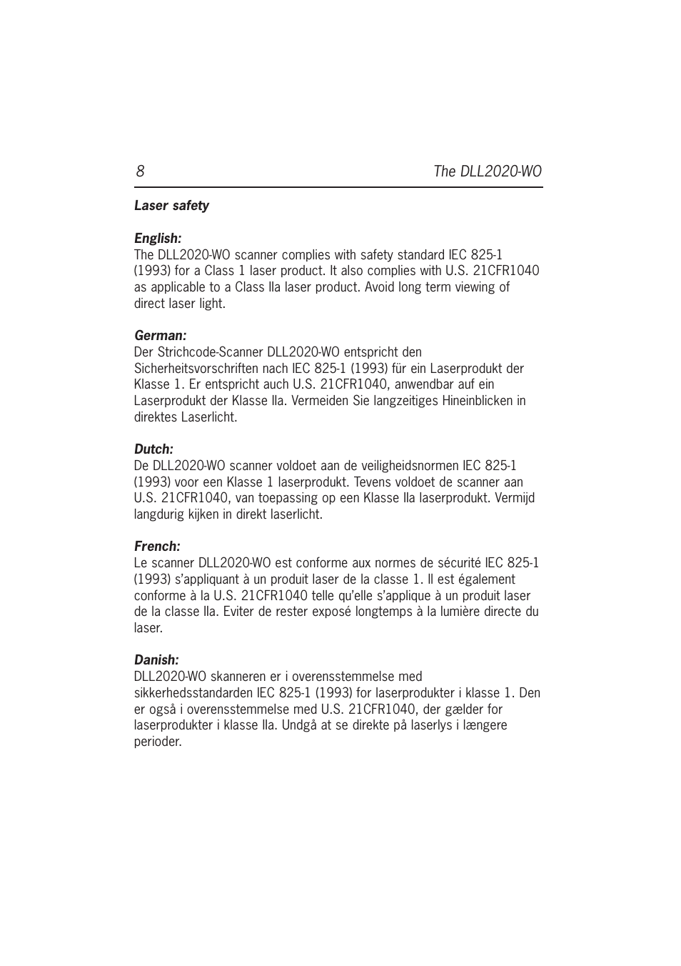 Datalogic Scanning DLL2020-WO User Manual | Page 12 / 30