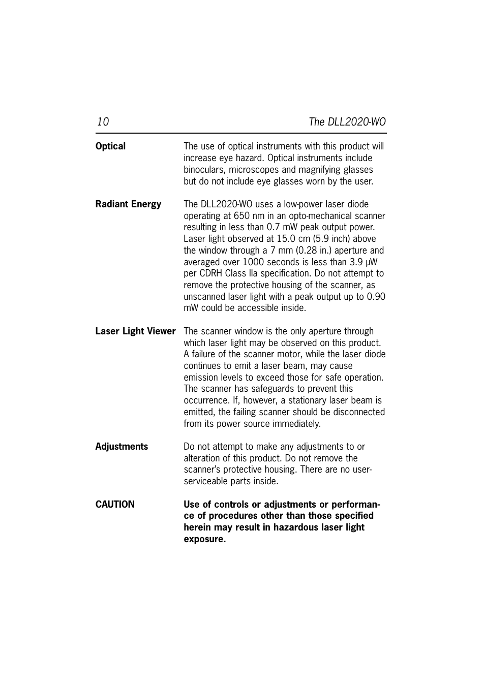 Datalogic Scanning DLL2020-WO User Manual | Page 14 / 30