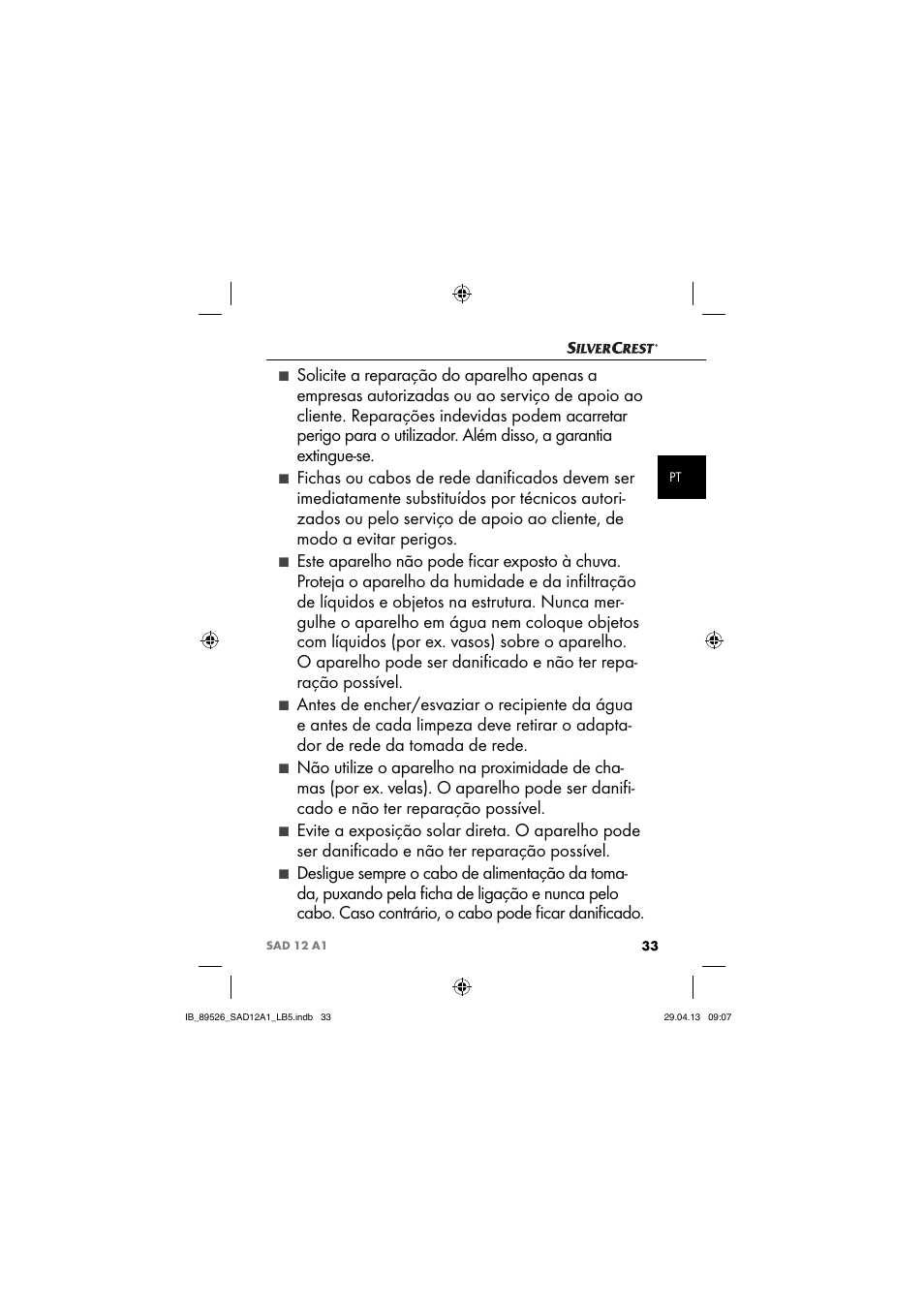 Silvercrest SAD 12 A1 User Manual | Page 36 / 74