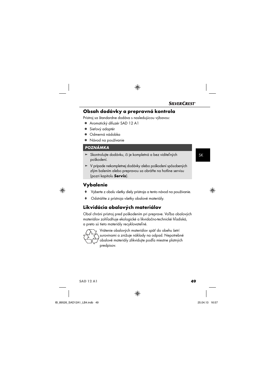 Silvercrest SAD 12 A1 User Manual | Page 52 / 74