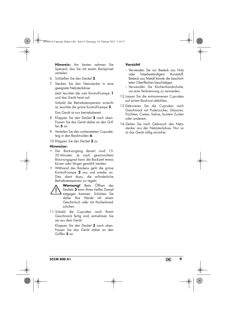 Silvercrest SCCM 800 A1 User Manual | Page 11 / 78
