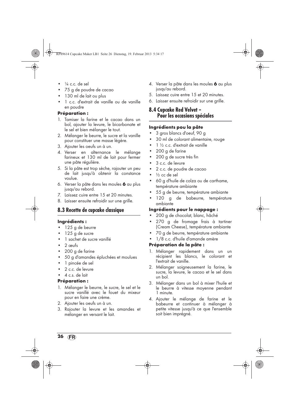 3 recette de cupcake classique | Silvercrest SCCM 800 A1 User Manual | Page 28 / 78
